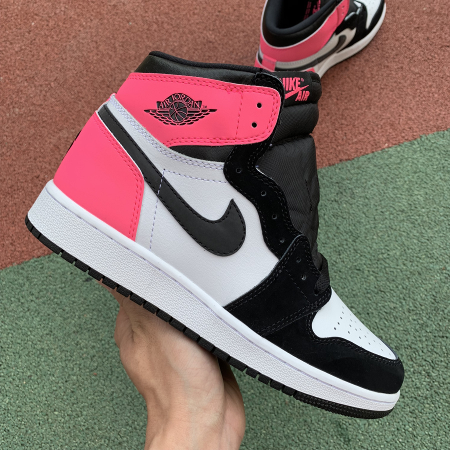 black and pink jordan 1s