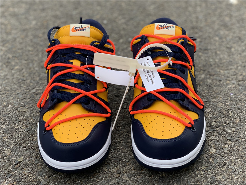 2019 Cheap Nike Dunk Low Off-White University Gold Midnight Navy CT0856 ...