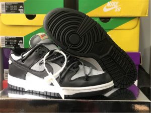 Off-White x Nike Dunk Low Grey Black Men and Womens Shoes CT0856-007