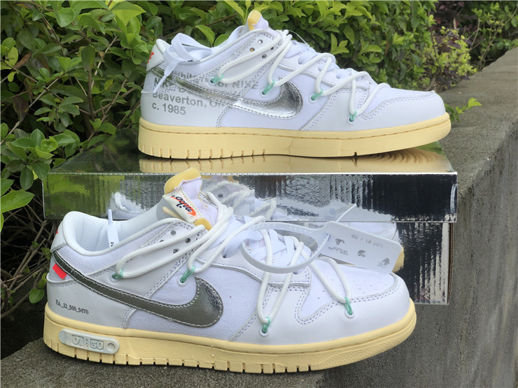 Buy Off-White x Nike Dunk Low White Silver Shoes DM1602-127