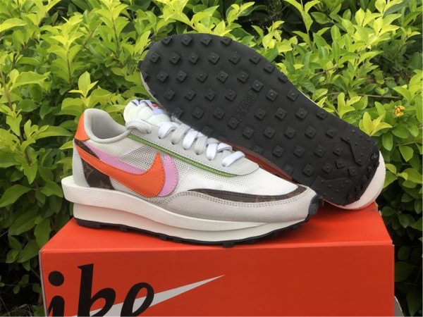 New Nike LDWaffle Sacai Medium Grey Orange Pink UK BV0076-002