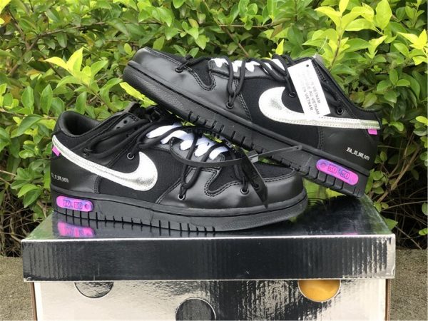 Off-White x Nike Dunk Low The 50 Black Silver To Buy DM1602-001-3