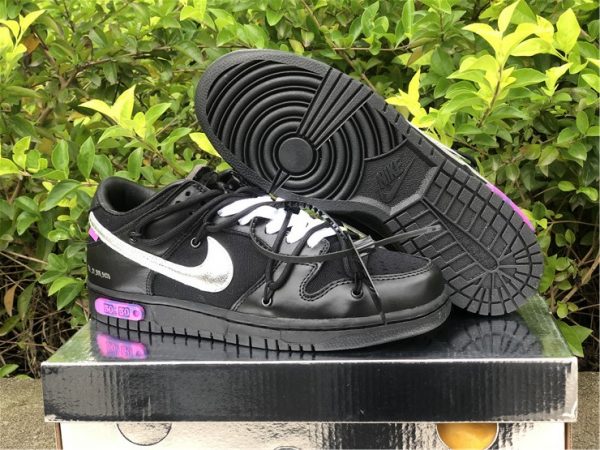 Off-White x Nike Dunk Low “The 50” Black Silver To Buy DM1602-001