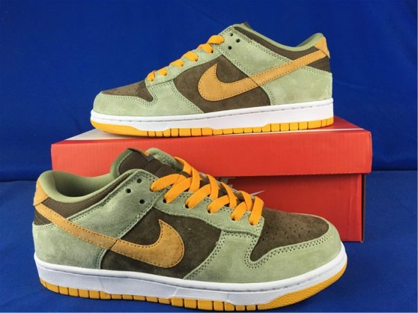 2021 Latest Nike Dunk Low Dusty Olive Pro Gold DH5360-300-2