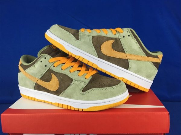 2021 Latest Nike Dunk Low Dusty Olive Pro Gold DH5360-300-5