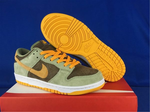 2021 Latest Nike Dunk Low Dusty Olive Pro Gold DH5360-300