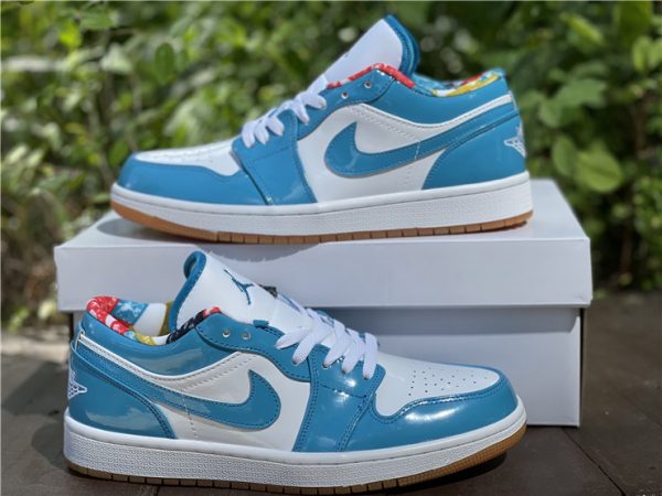 New Release Air Jordan 1 Low Light Teal Patent Leather DC6991-400-2