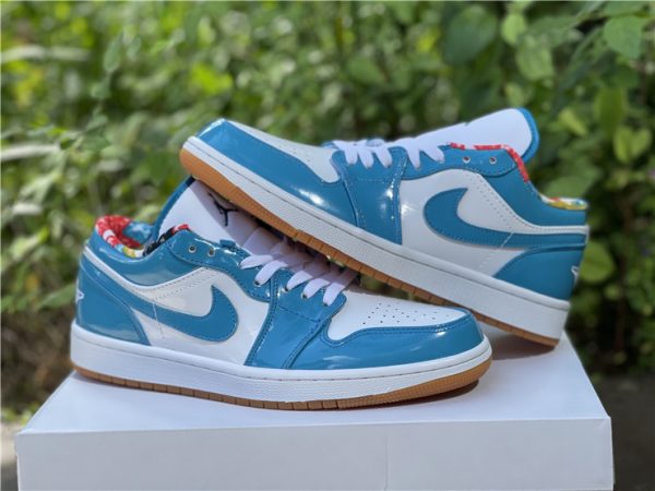 New Release Air Jordan 1 Low Light Teal Patent Leather DC6991-400-4