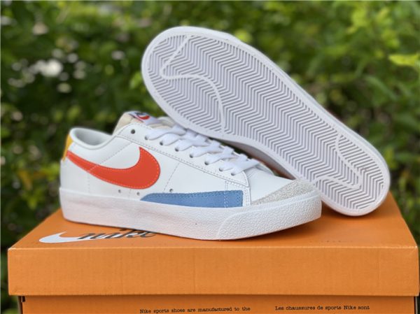 Nike Blazer Low 77 White Orange Lifestyle Shoes DC4769-105