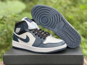 2021 Air Jordan 1 Mid Dark Teal UK Basketball Shoes 554724-411