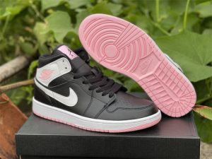 Nike Air Jordan 1 Mid GS Black Arctic Pink UK 555112-061