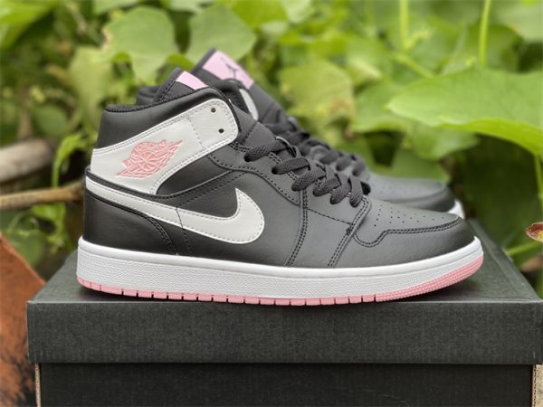 Nike Air Jordan 1 Mid GS Black Arctic Pink UK 555112-061-4