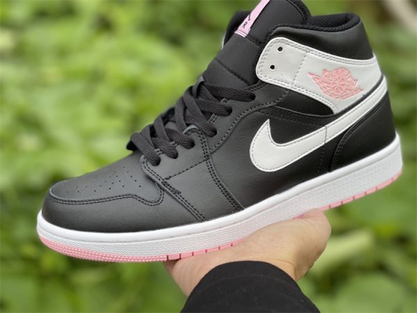 Nike Air Jordan 1 Mid GS Black Arctic Pink UK 555112-061 In Hand