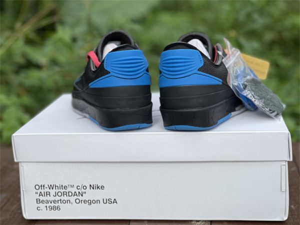 Off-White x Air Jordan 2 Low SP Black Blue Grey Sneakers DJ4375-004-2