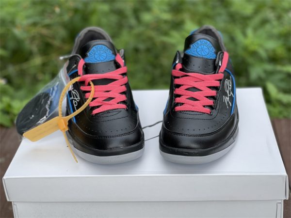 Off-White x Air Jordan 2 Low SP Black Blue Grey Sneakers DJ4375-004-3