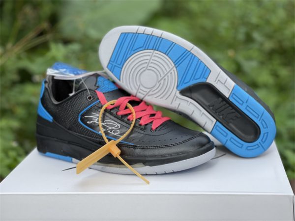 Off-White x Air Jordan 2 Low SP Black Blue Grey Sneakers DJ4375-004