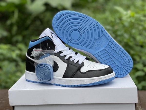 2022 Air Jordan 1 Mid University Blue Basketball Shoes BQ6472-102