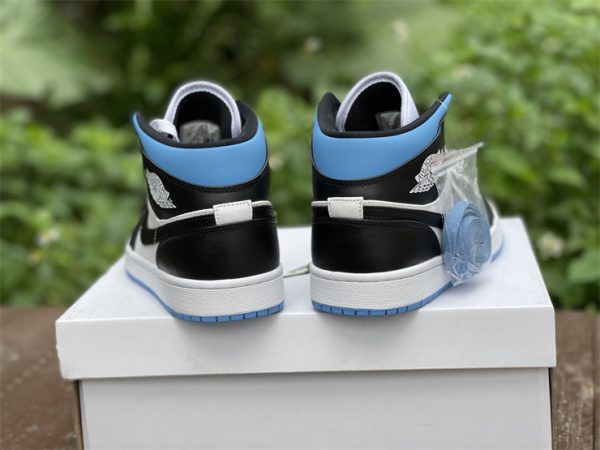 2022 Air Jordan 1 Mid University Blue Basketball Shoes BQ6472-102 Heel