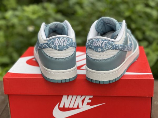2022 New Nike Dunk Low Blue Paisley DH4401-101 Heel