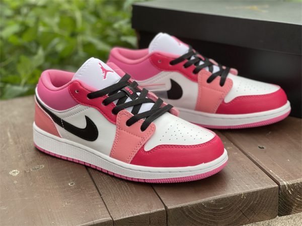 Air Jordan 1 Low GS White Pinksicle Pink and Red 553560-162-2