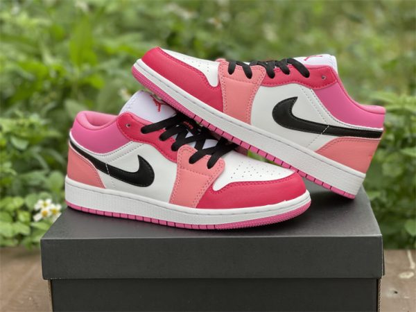 Air Jordan 1 Low GS White Pinksicle Pink and Red 553560-162-4