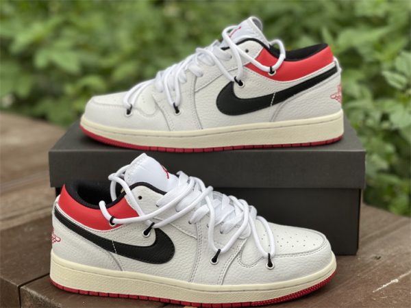 Air Jordan 1 Low White Gym Red For Sale 553560-122-2