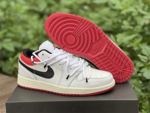 Air Jordan 1 Low White Gym Red For Sale 553560-122