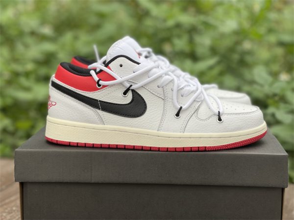 Air Jordan 1 Low White Gym Red For Sale 553560-122-5