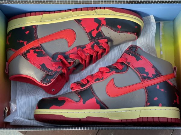 Buy Nike Dunk High 1985 Red Acid Wash Trainers UK DD9404-600 In Box