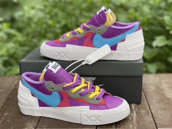 KAWS x sacai x Nike Blazer Low Purple Dusk Men Shoes DM7901-500-2