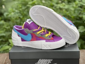 KAWS x sacai x Nike Blazer Low Purple Dusk Men Shoes DM7901-500