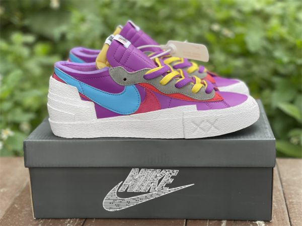 KAWS x sacai x Nike Blazer Low Purple Dusk Men Shoes DM7901-500-4