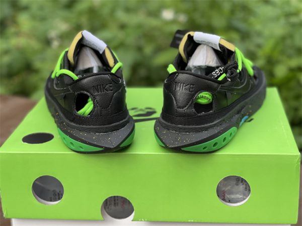 Off-White x Nike Blazer Low Black Green Sneakers UK DH7863-001-3