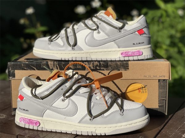Off-White x Nike Dunk Low Lot 22 of 50 Shoes For Sale DM1602-124-3