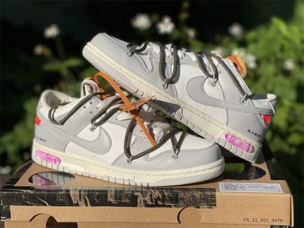 Off-White x Nike Dunk Low Lot 22 of 50 Shoes For Sale DM1602-124-5