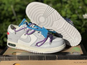 Off-White x Nike Dunk Low White Purple Lot 47 Shoes DM1602-125