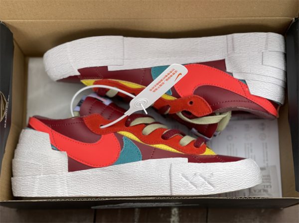 sacai x Nike Blazer Low Team Red UK Shoes Online Sale DM7901-600 In Box